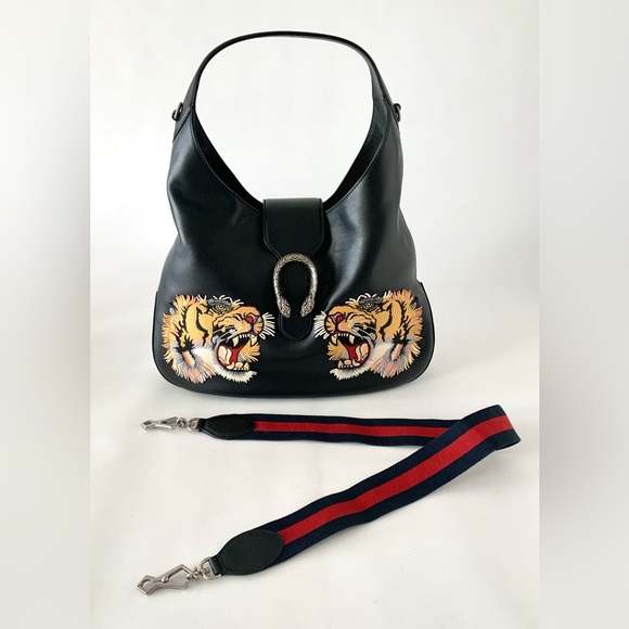 NWT Gucci’s Dionysus Double Tiger Hobo Bag with additional web canvas strap. - Picture 4 of 12